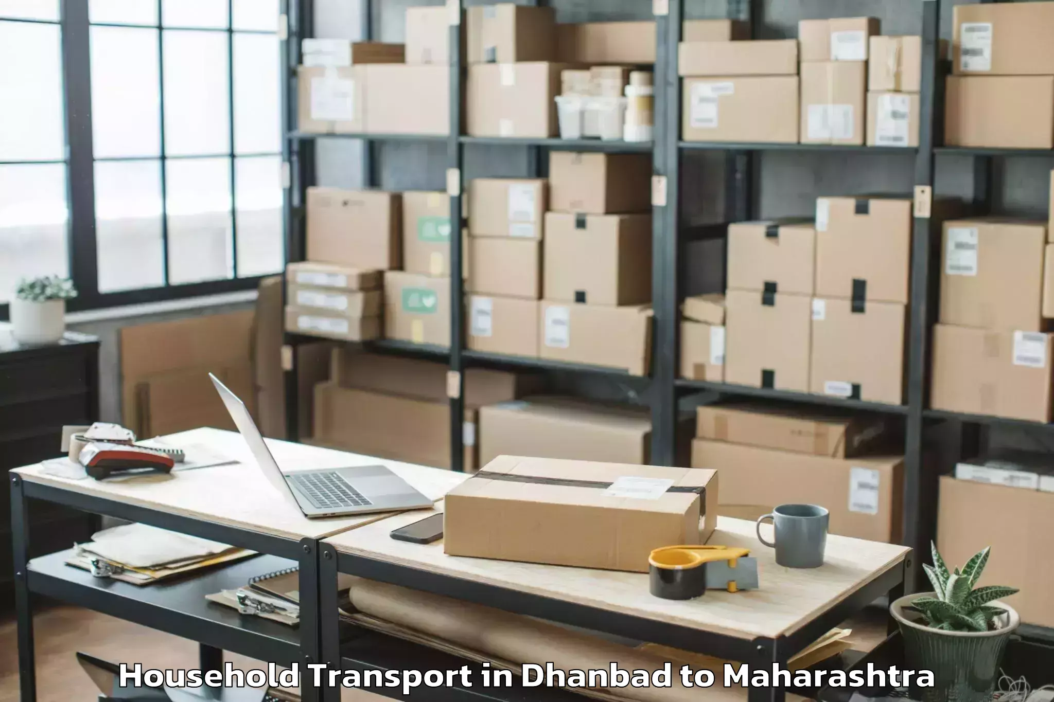 Trusted Dhanbad to Naigaon Khairgaon Household Transport